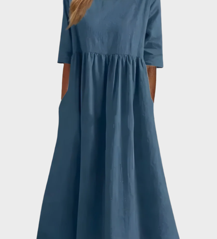 Lako haljina s kratkim rukavima i laganim krojem