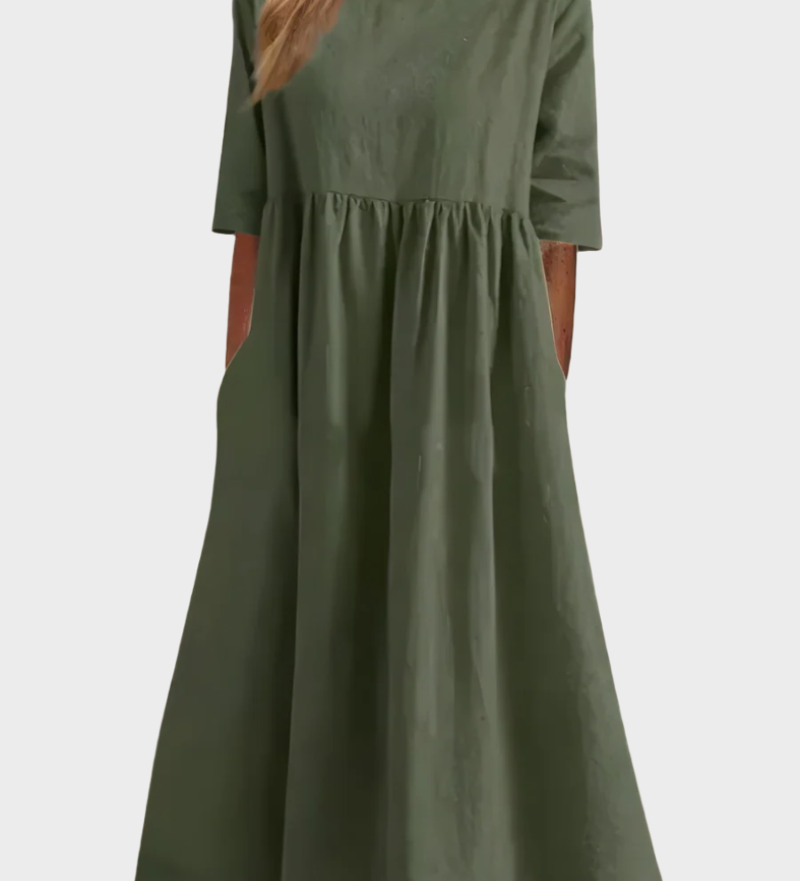 Lako haljina s kratkim rukavima i laganim krojem